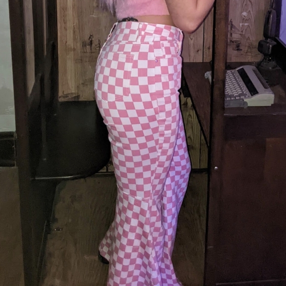 Tall pink and white checkered pants - Picture 4 of 4